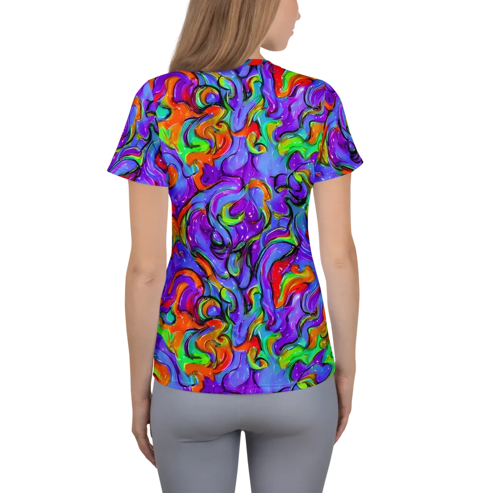 Vivid Meltdown on Women's Athletic T-Shirt — Back