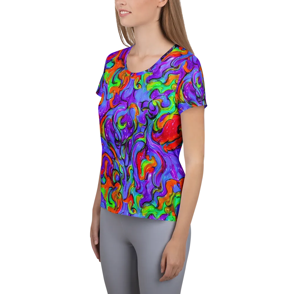 Vivid Meltdown on Women's Athletic T-Shirt — Left