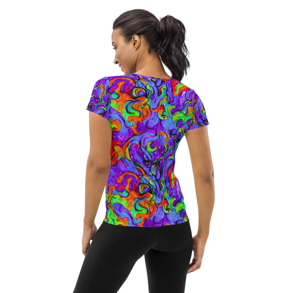 Vivid Meltdown on Women's Athletic T-Shirt — Back