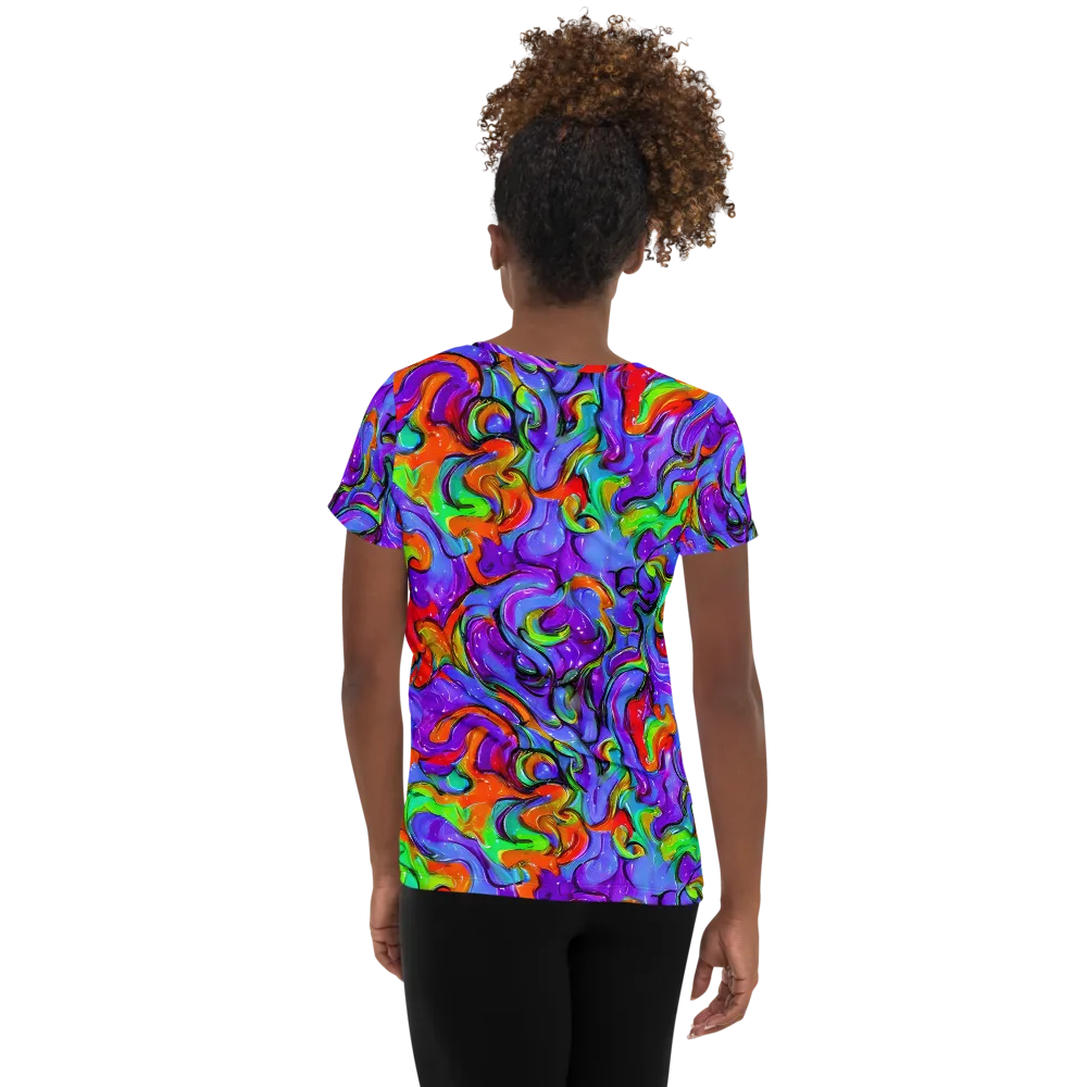 Vivid Meltdown on Women's Athletic T-Shirt — Back