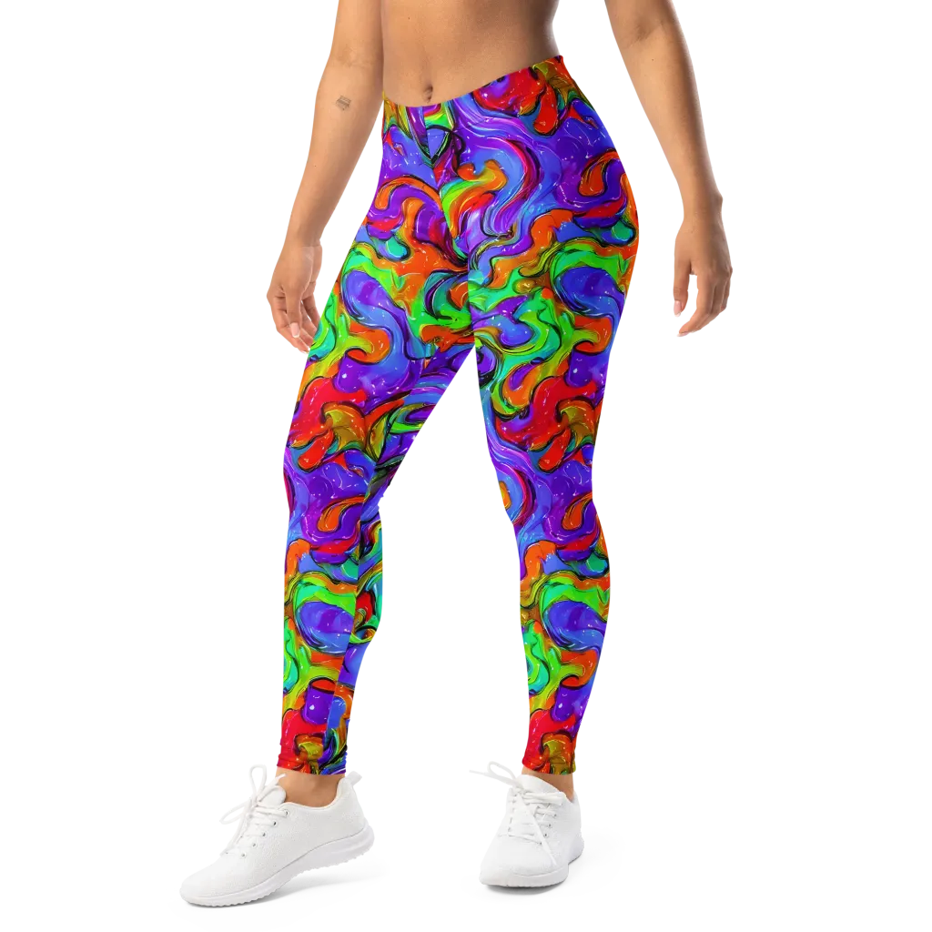 Vivid Meltdown on Leggings — Left Front
