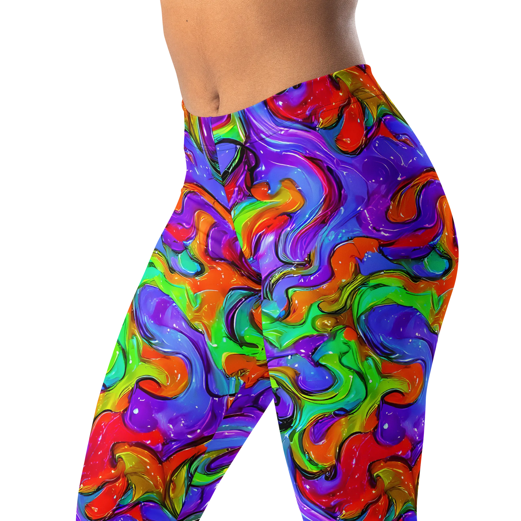Vivid Meltdown on Leggings — Left Front