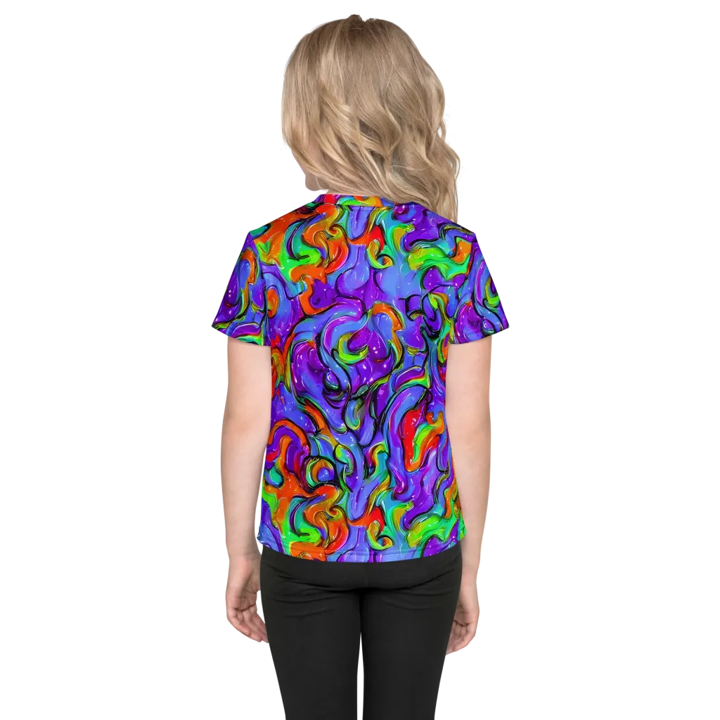 Vivid Meltdown on Kids Crew Neck T-Shirt — Back