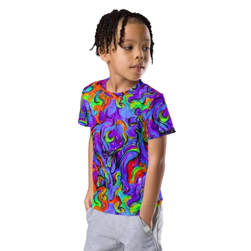 Vivid Meltdown on a Kids Crew Neck T-Shirt