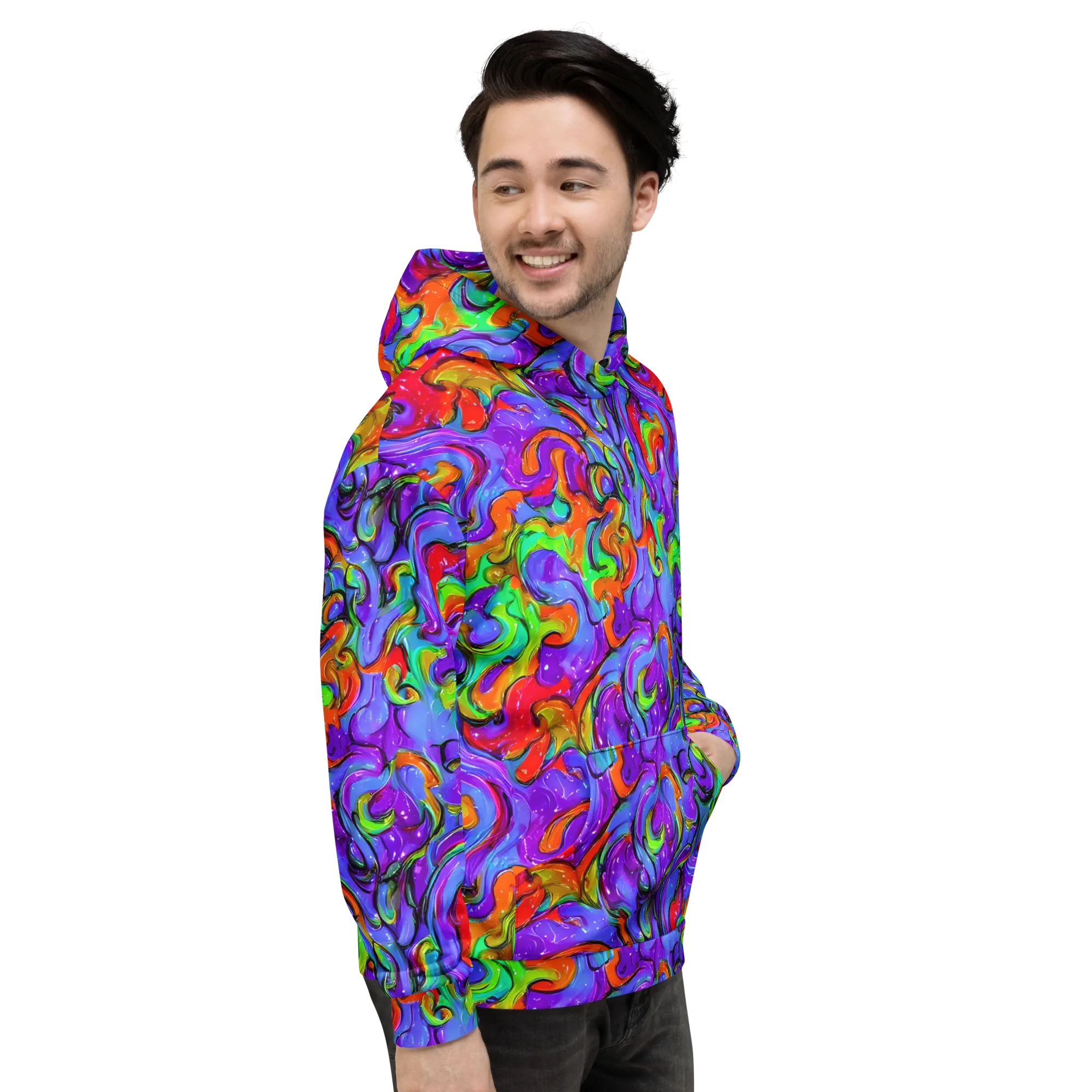 Vivid Meltdown on Hoodie — Right