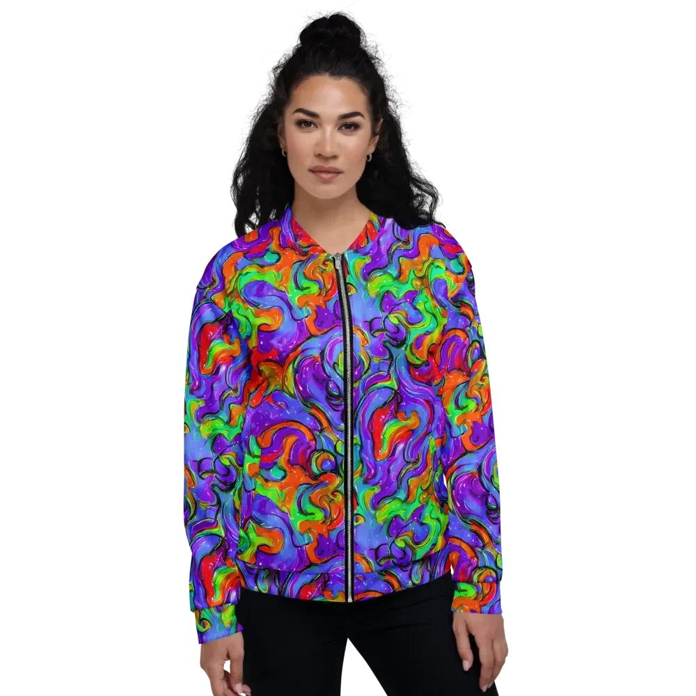 Vivid Meltdown on Bomber Jacket — Front