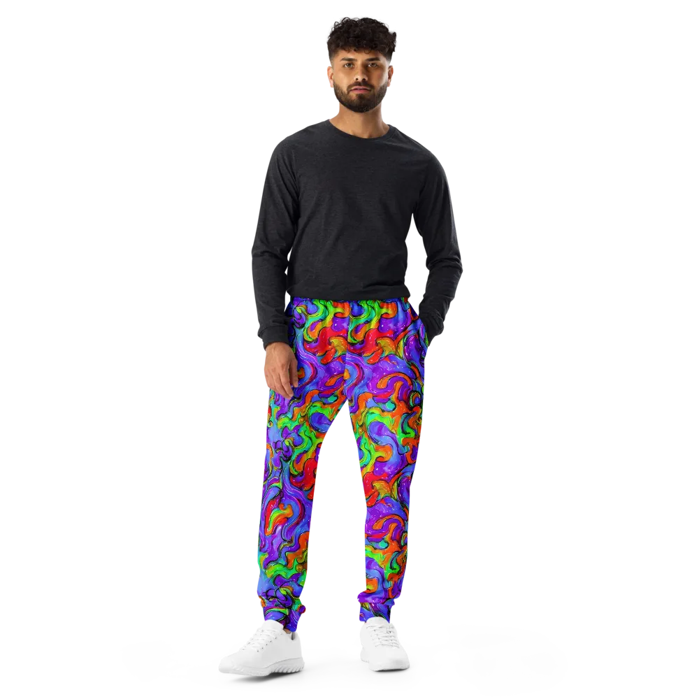Vivid Meltdown on Men's Joggers — Front