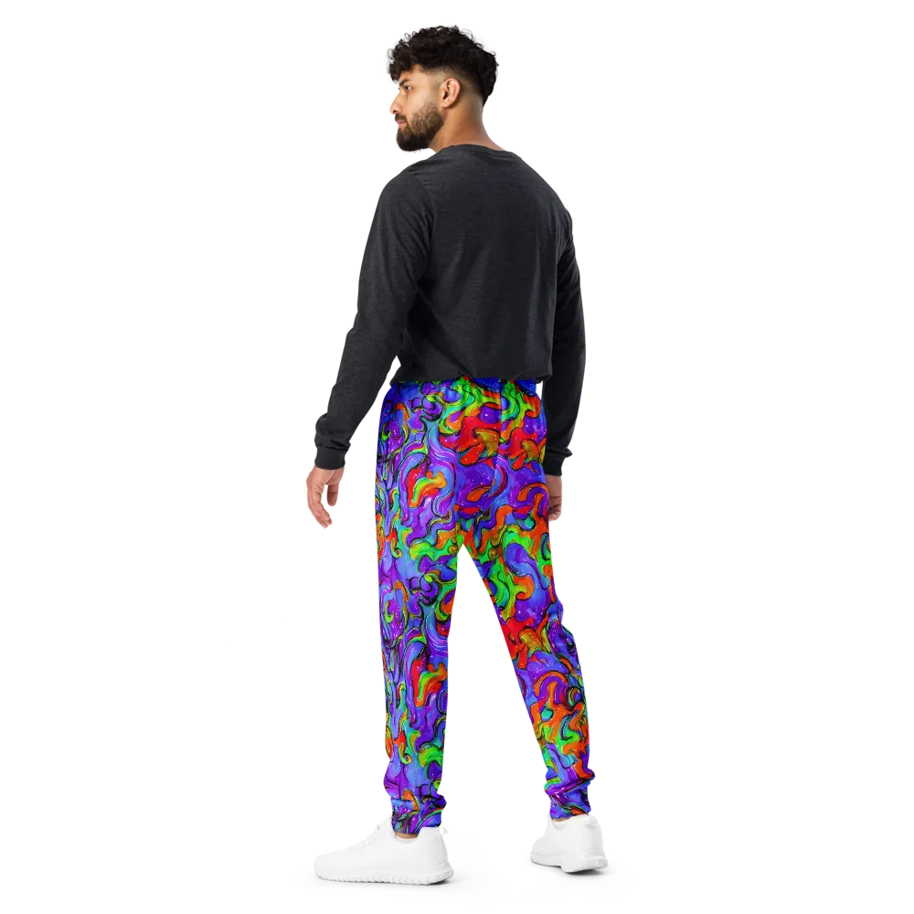 Vivid Meltdown on Men's Joggers — Back