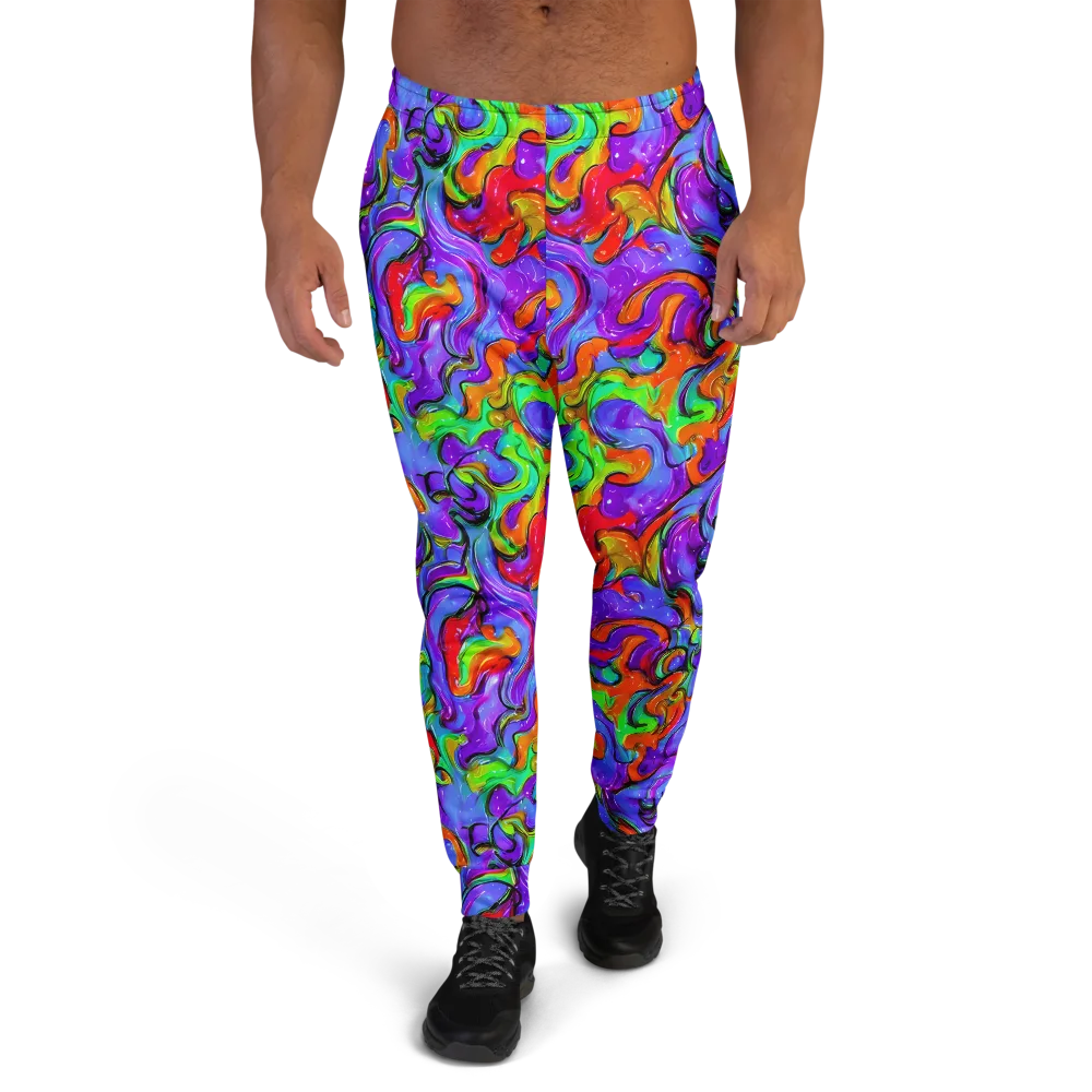 Vivid Meltdown on Men's Joggers — Front