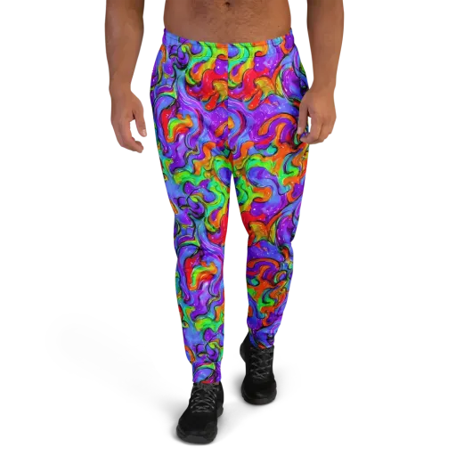 Vivid Meltdown on a Men's Joggers