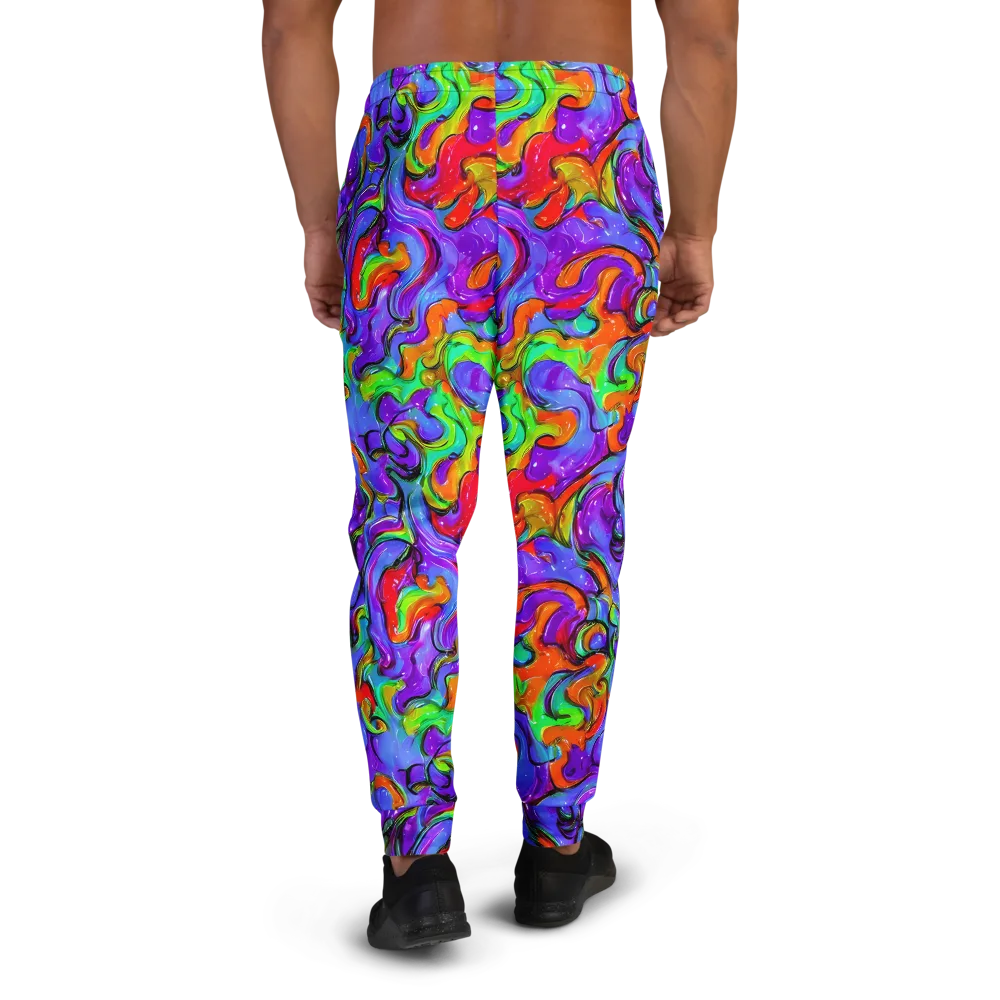 Vivid Meltdown on Men's Joggers — Back