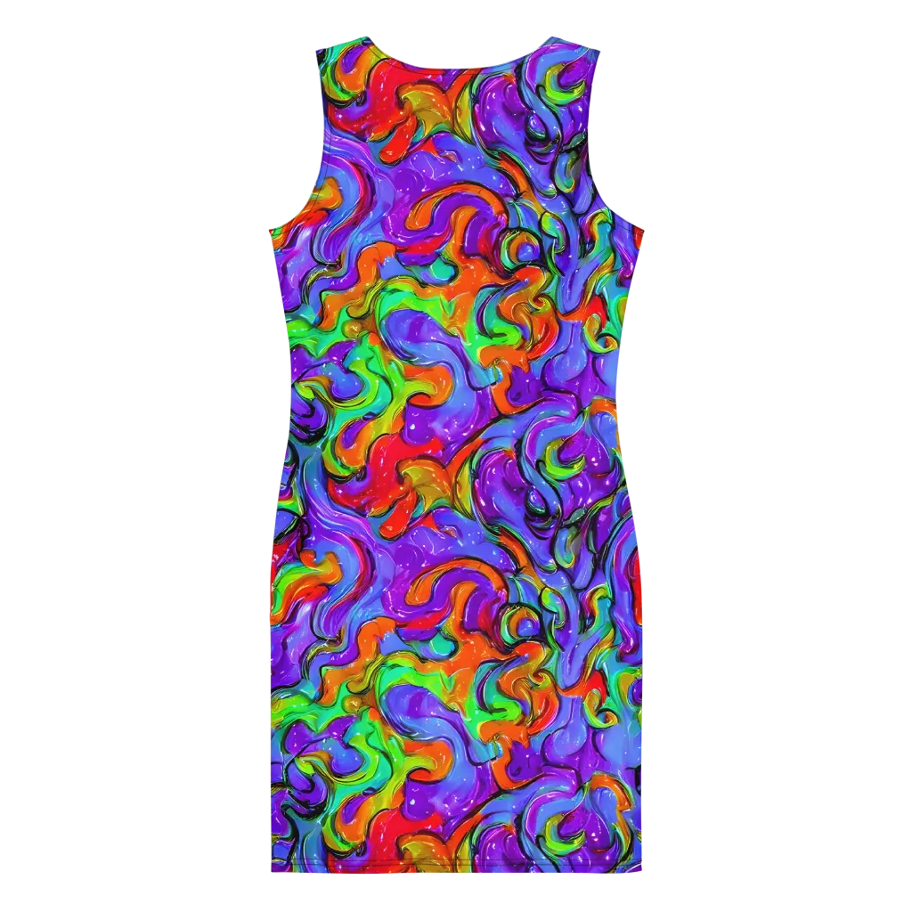 Vivid Meltdown on Bodycon Dress — Back