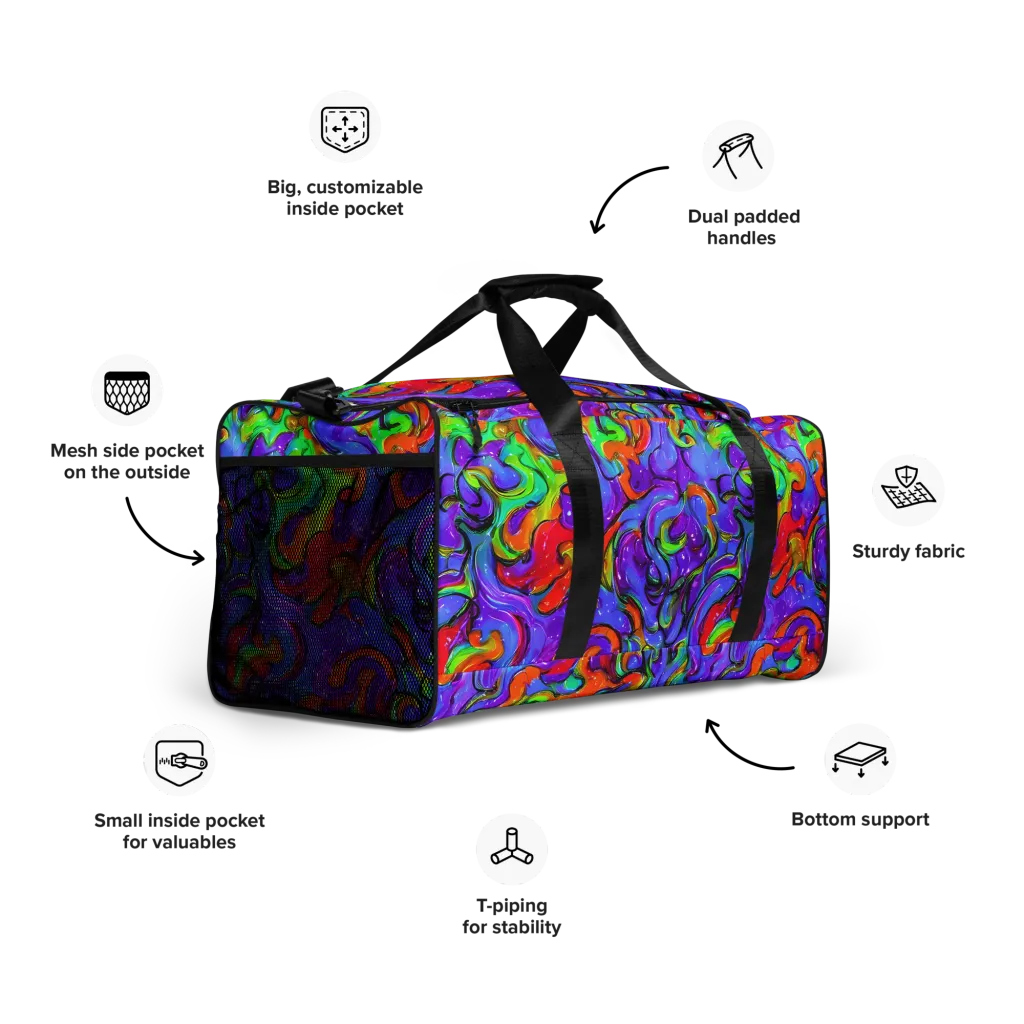 Vivid Meltdown on Duffle Bag — Right Front