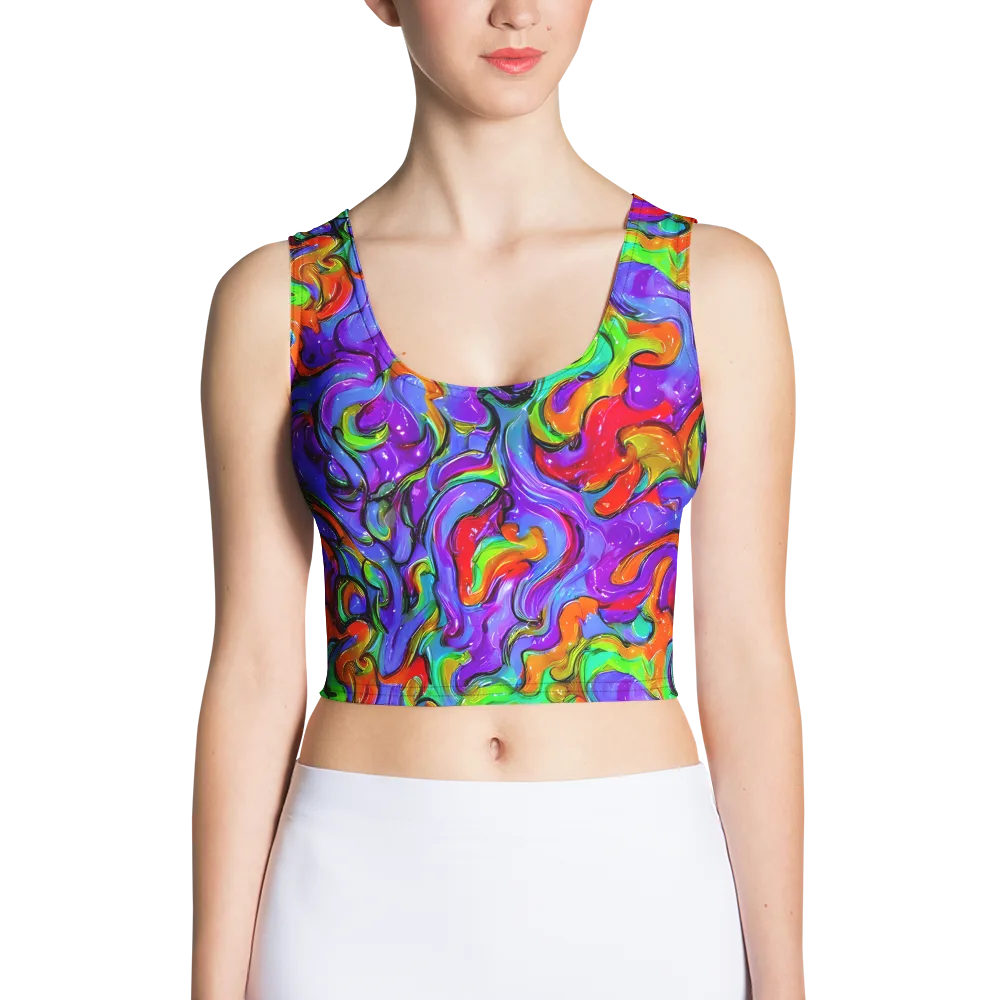 Vivid Meltdown on Crop Top — Front