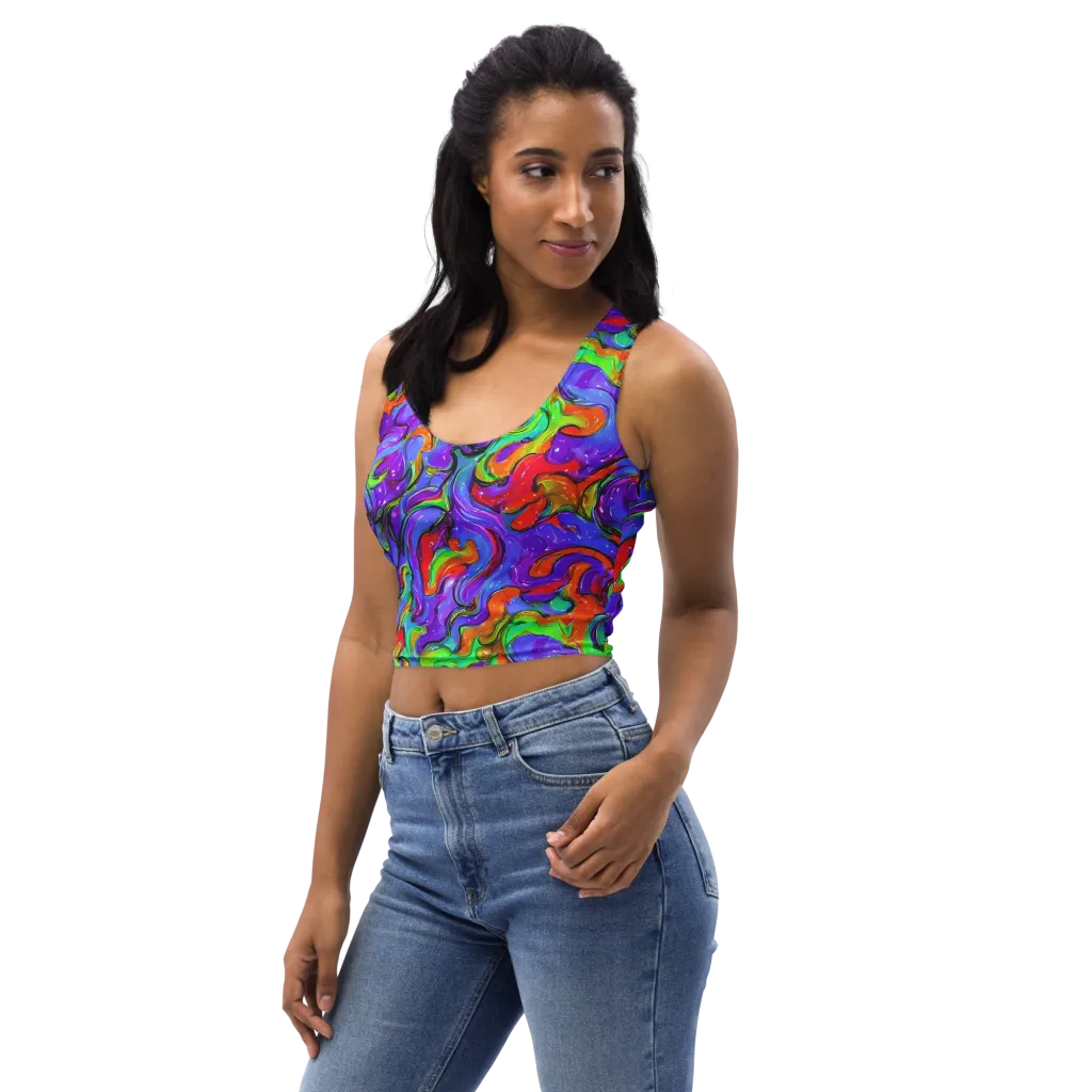Vivid Meltdown on Crop Top — Left Front