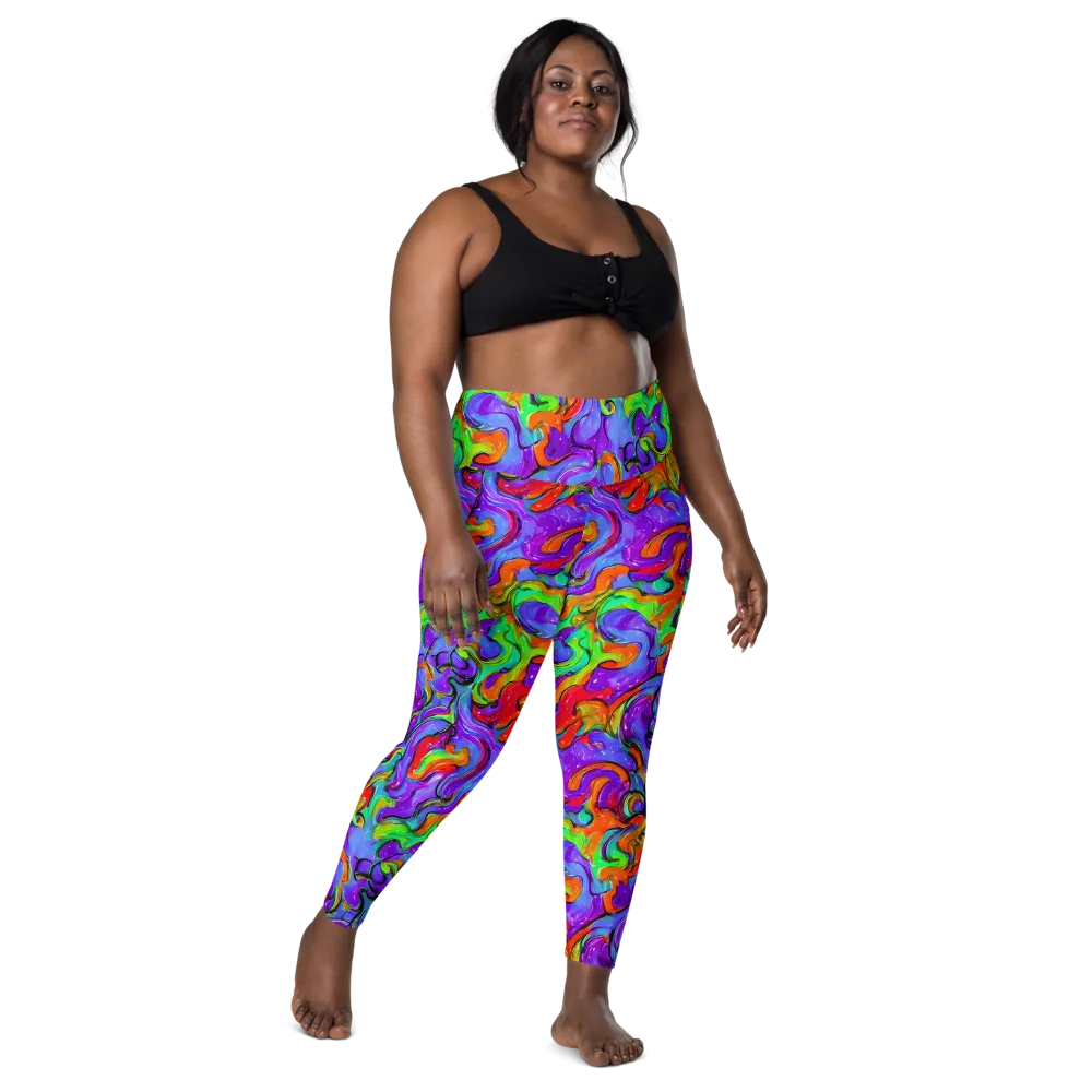 Vivid Meltdown on Leggings with Pockets — Front