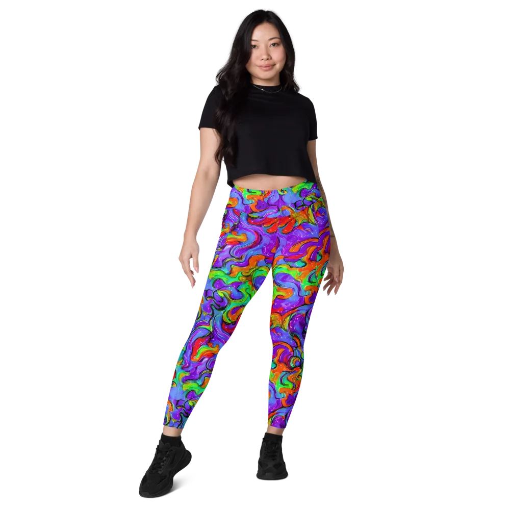 Vivid Meltdown on Leggings with Pockets — Front