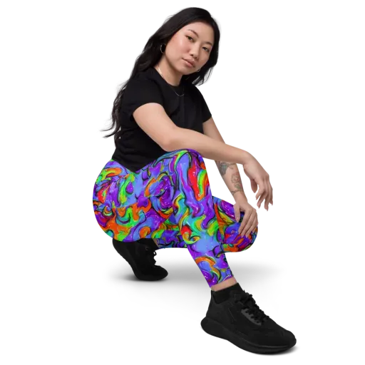 Vivid Meltdown on a Leggings with Pockets