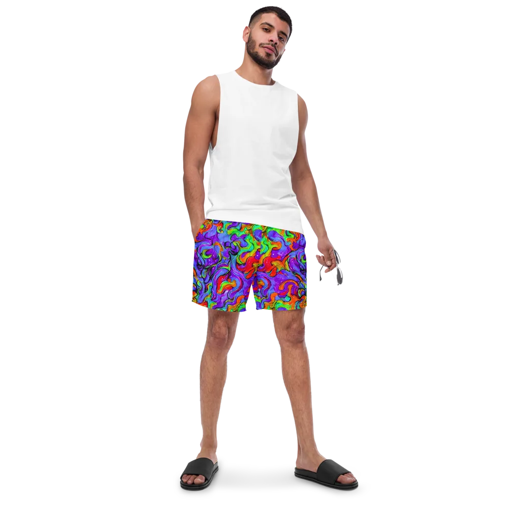 Vivid Meltdown on Swim Trunks — Front