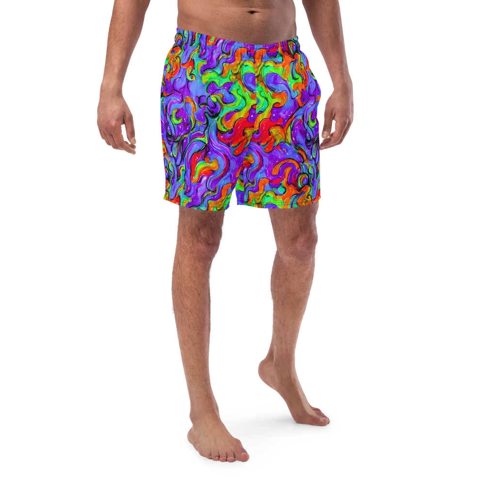 Vivid Meltdown on Swim Trunks — Front
