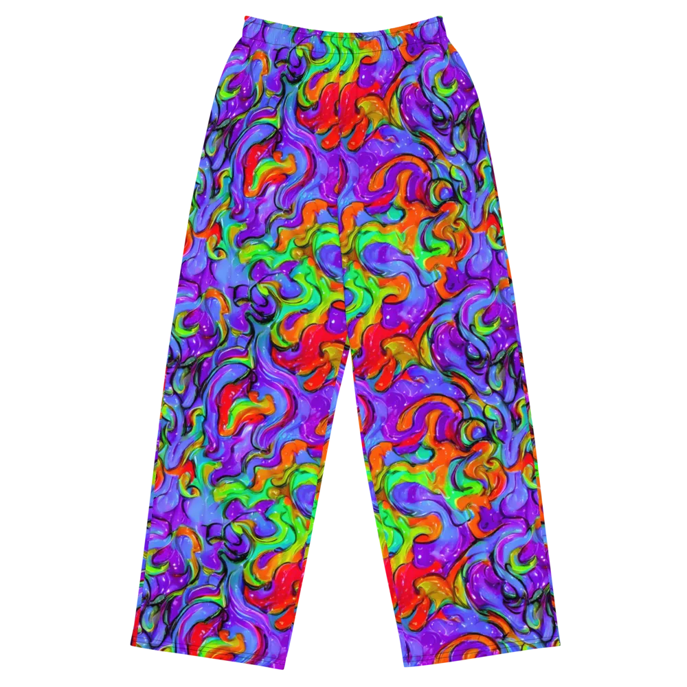 Vivid Meltdown on Wide-Leg Pants — Front