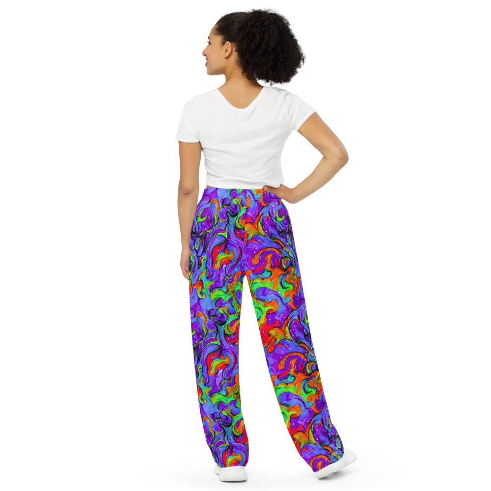 Vivid Meltdown on Wide-Leg Pants — Back
