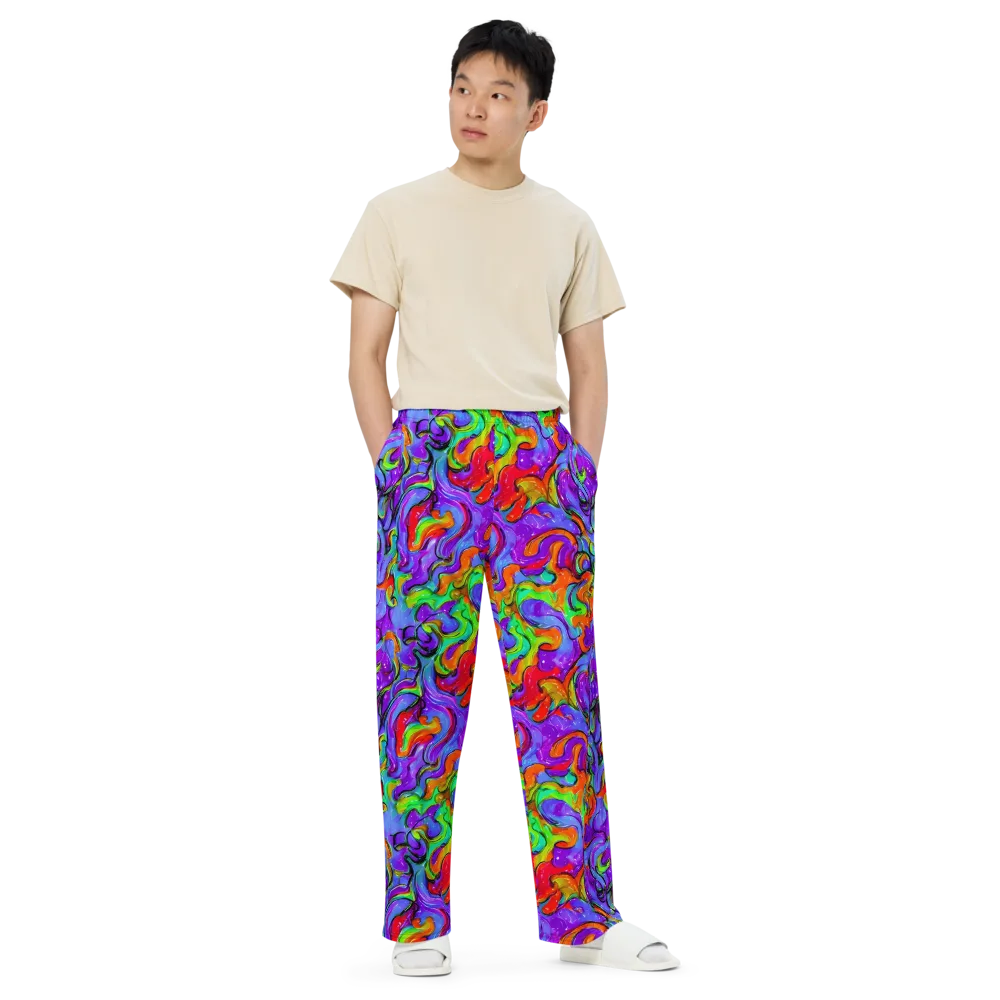 Vivid Meltdown on Wide-Leg Pants — Front