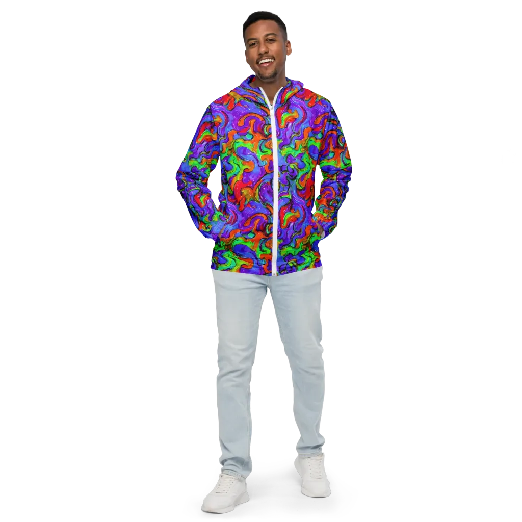 Vivid Meltdown on Men's Windbreaker — Front