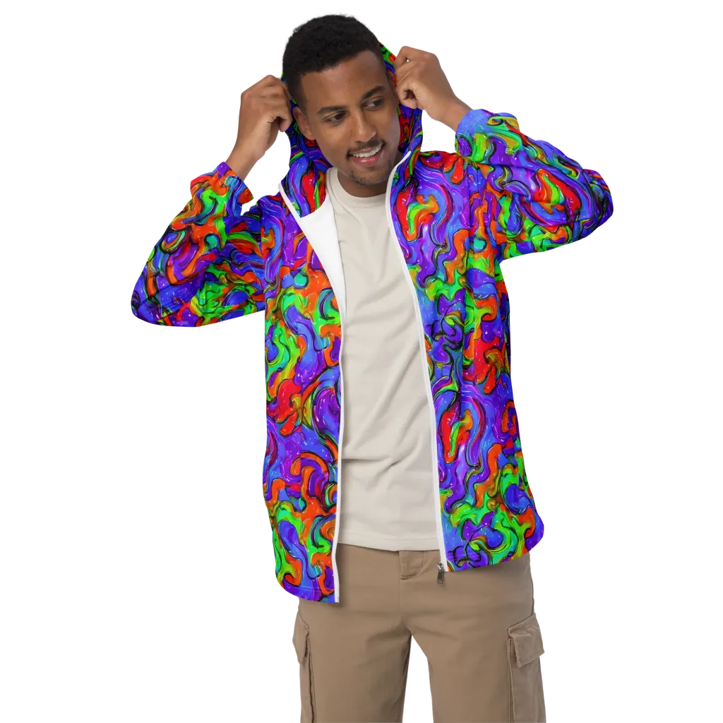 Vivid Meltdown on Men's Windbreaker — Front