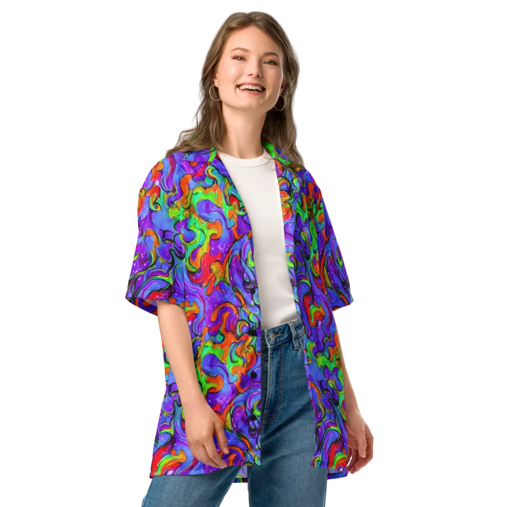 Vivid Meltdown on Button Shirt — Front