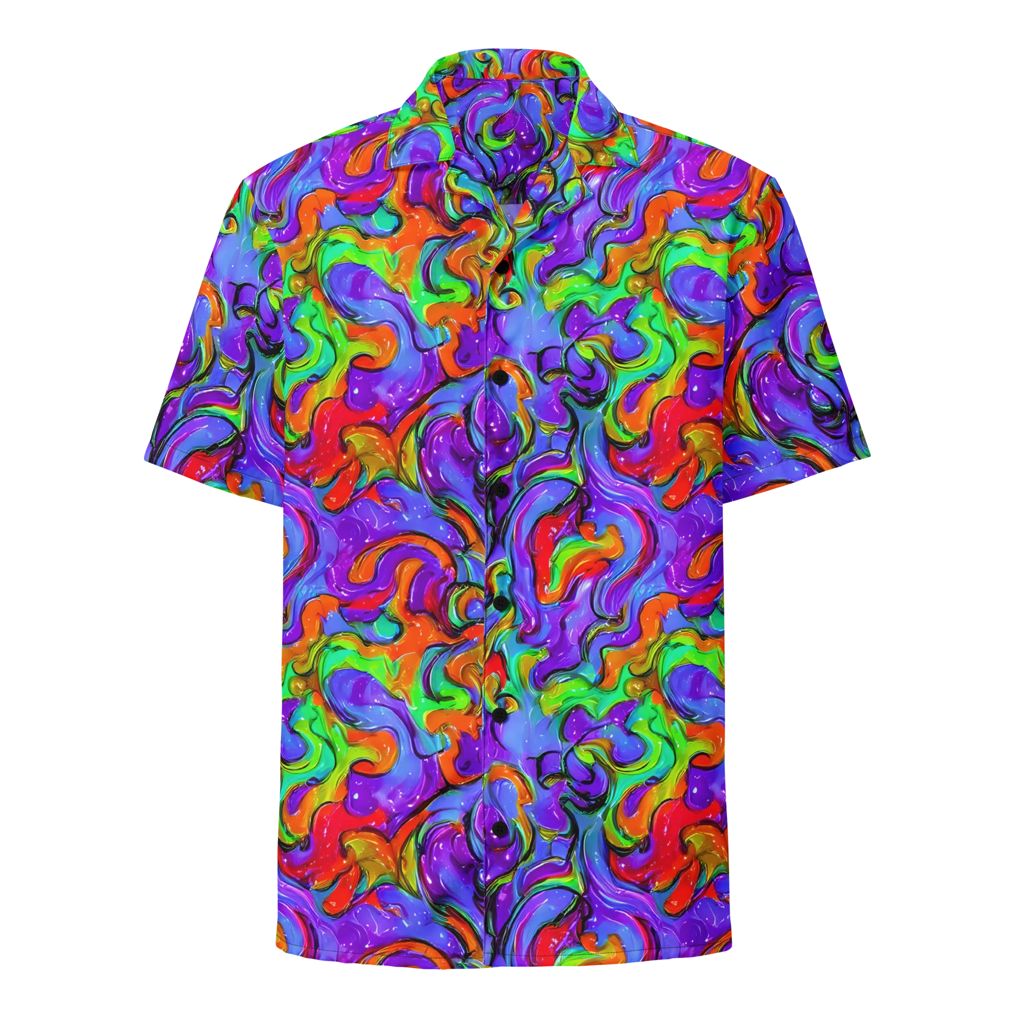 Vivid Meltdown on Button Shirt — Front