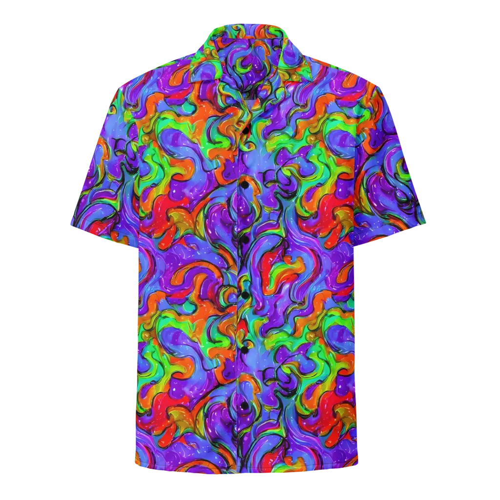Vivid Meltdown on Button Shirt — Front