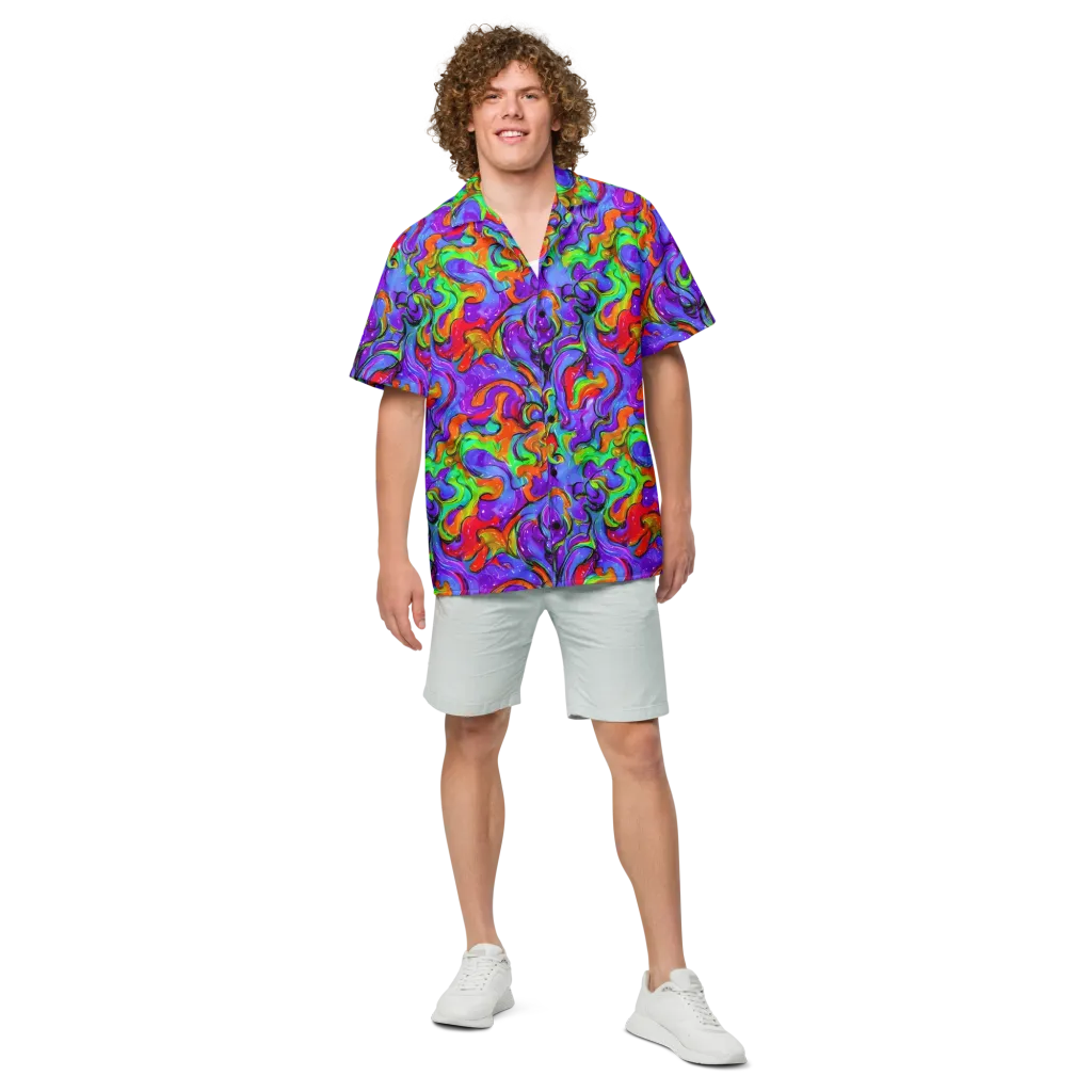Vivid Meltdown on Button Shirt — Front
