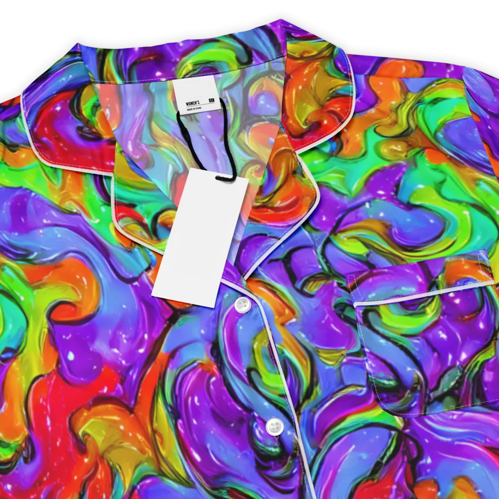 Vivid Meltdown on Women's Short Sleeve Pajama Top — Product details