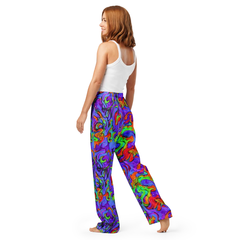 Vivid Meltdown on Women's Pajama Pants — Back