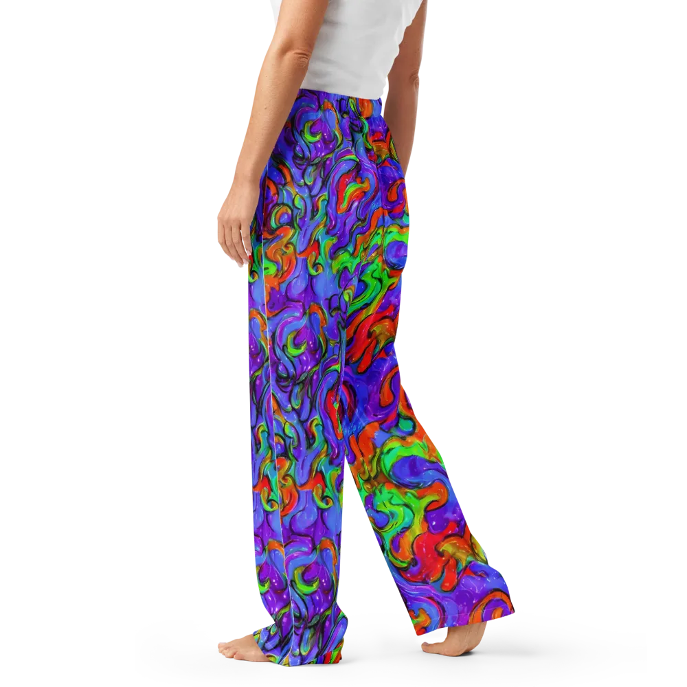 Vivid Meltdown on Women's Pajama Pants — Left
