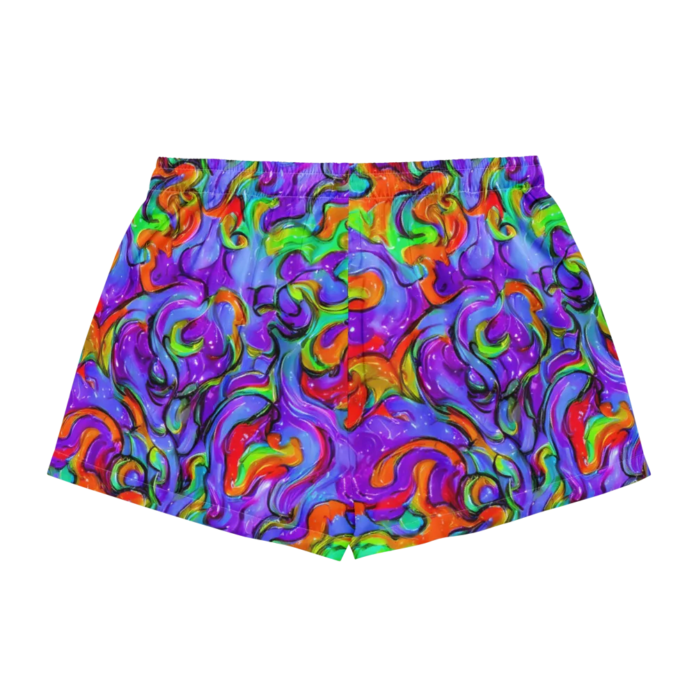 Vivid Meltdown on Women's Pajama Shorts — Back