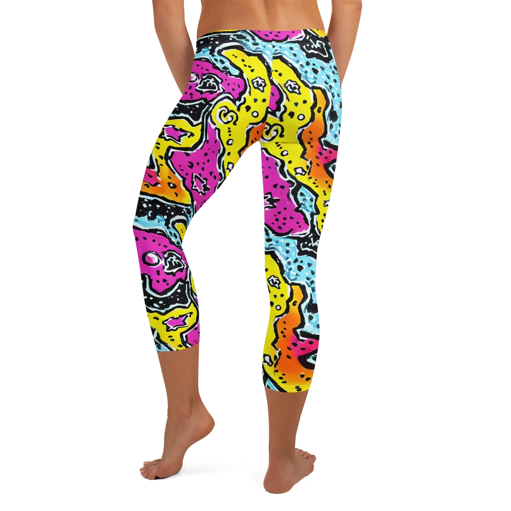 Acid Splash on Capri Leggings — Back