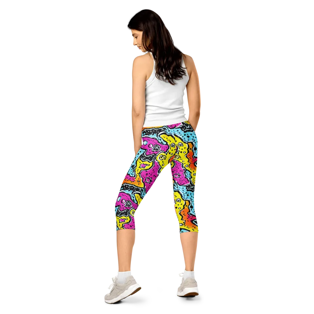Acid Splash on Capri Leggings — Back