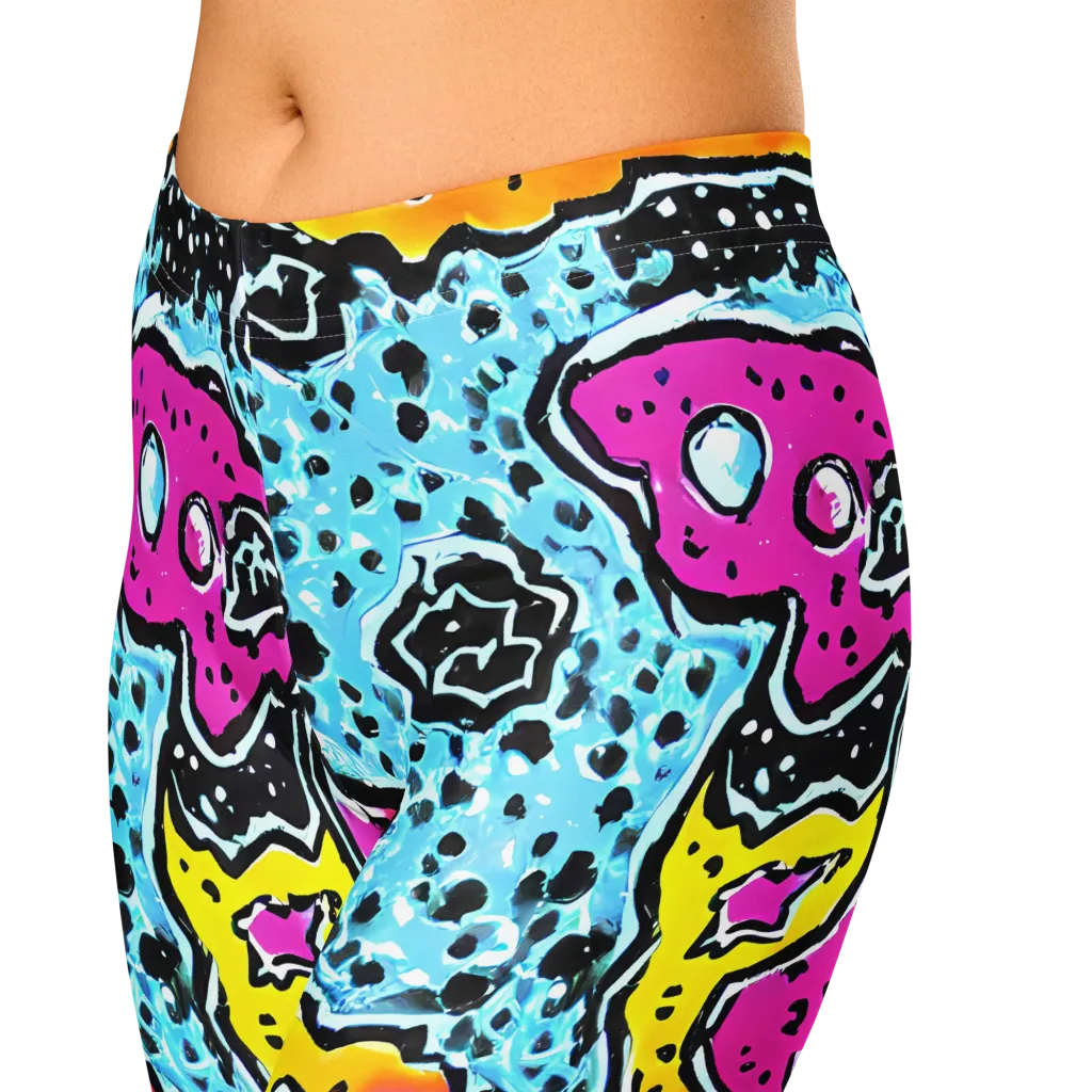 Acid Splash on Capri Leggings — Zoomed-in