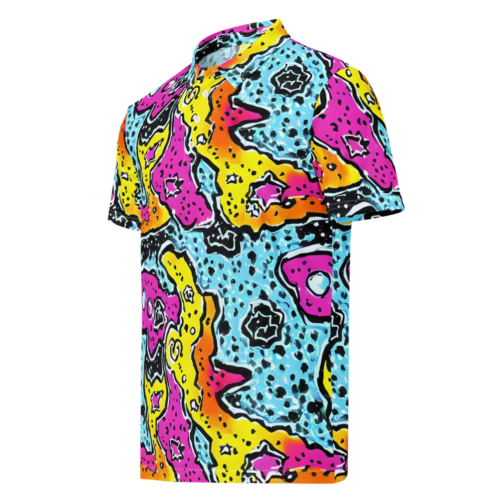 Acid Splash on Men's Slim Fit Polo Shirt — Left Front