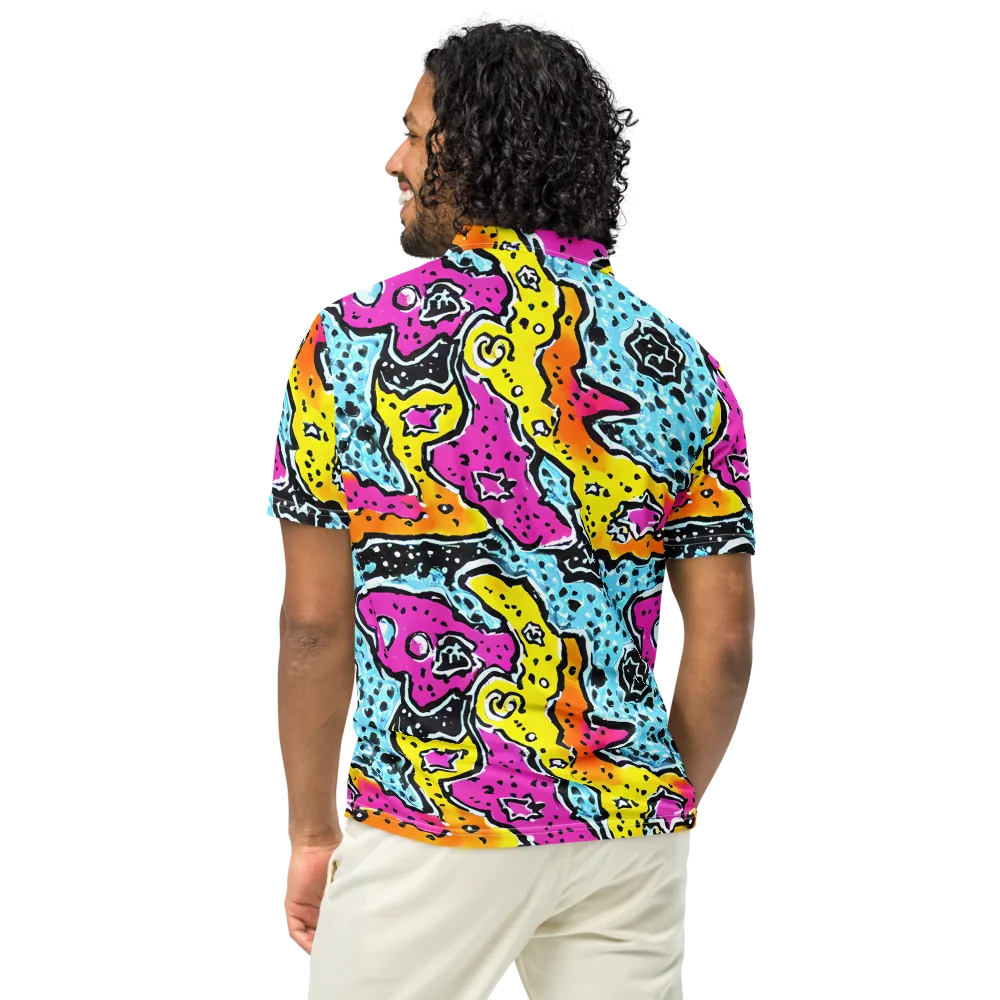 Acid Splash on Men's Slim Fit Polo Shirt — Back