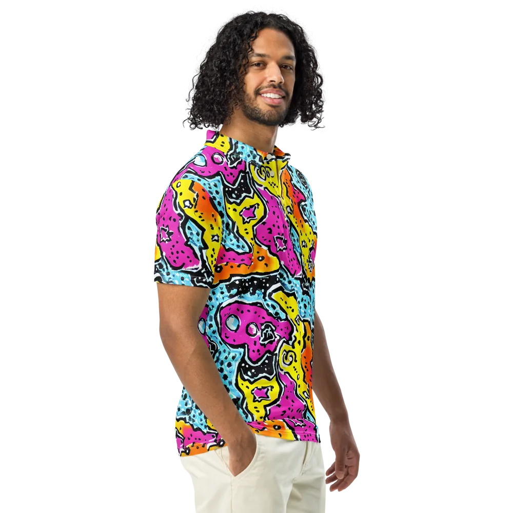 Acid Splash on Men's Slim Fit Polo Shirt — Right Front