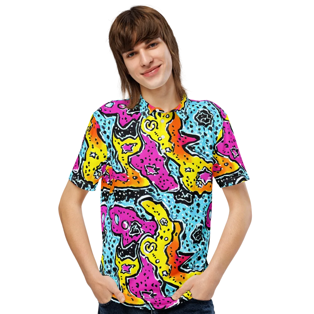 Acid Splash on Men's Slim Fit Polo Shirt — Front