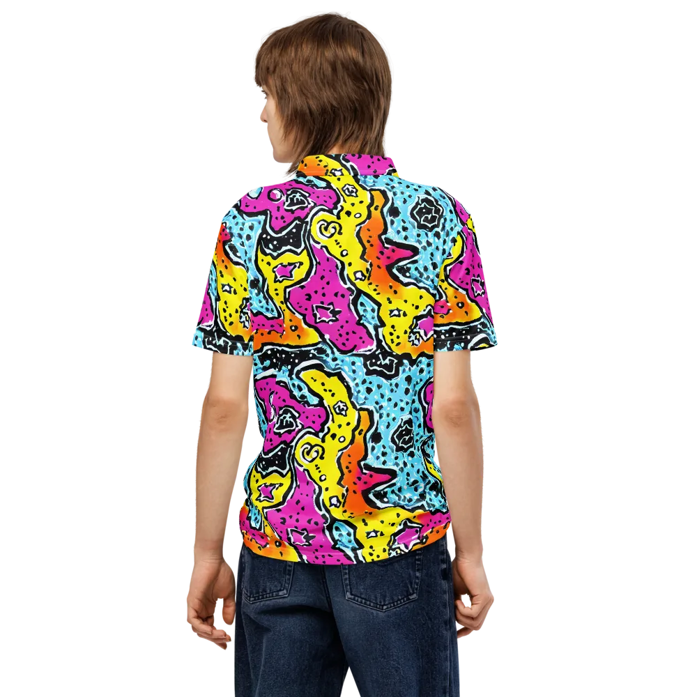 Acid Splash on Men's Slim Fit Polo Shirt — Back