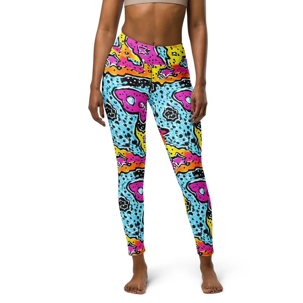 Acid Splash on Yoga Leggings — Front