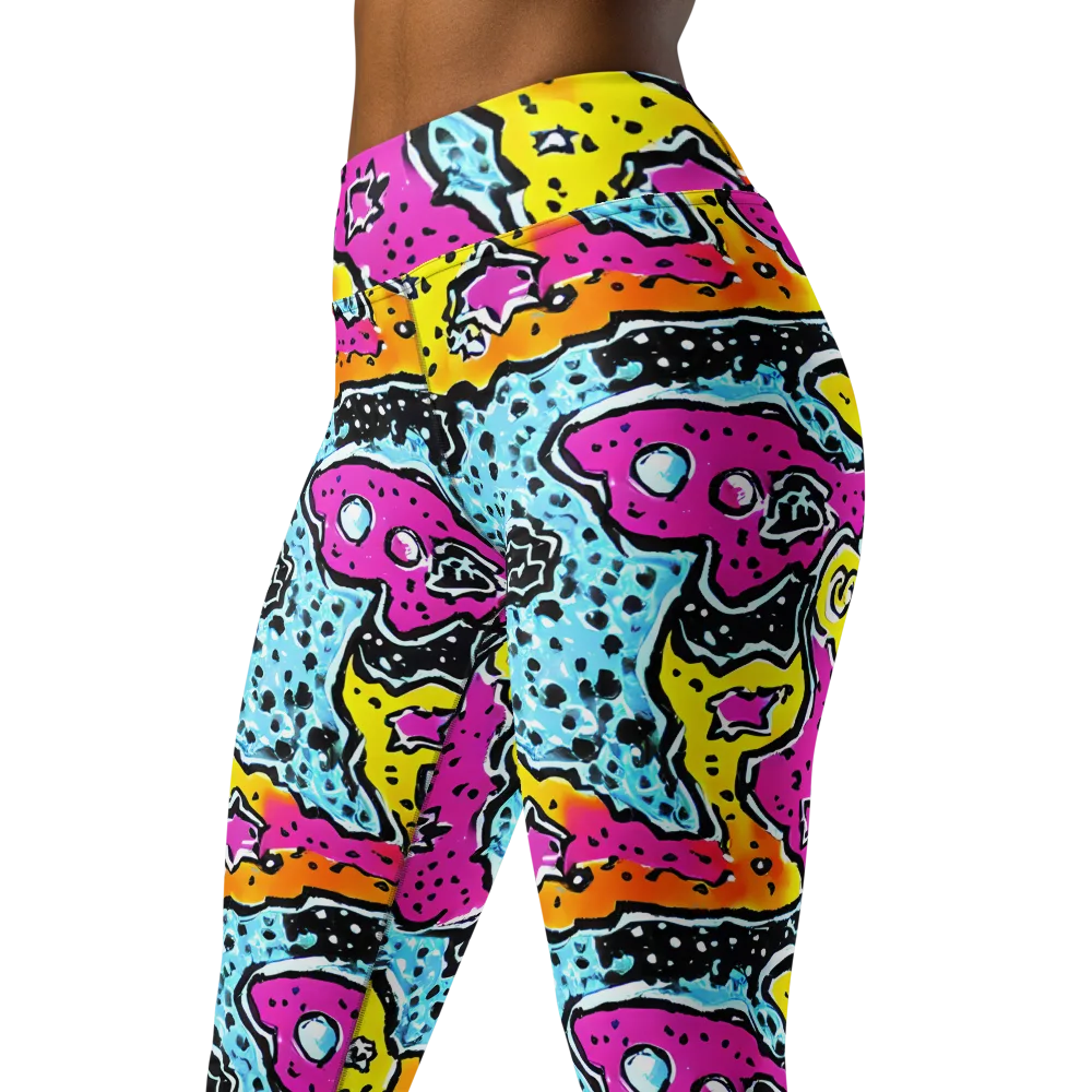 Acid Splash on Yoga Leggings — Left Front