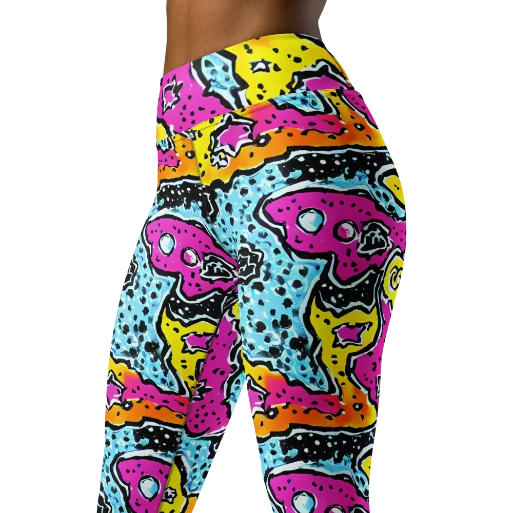 Acid Splash on Yoga Leggings — Left Front