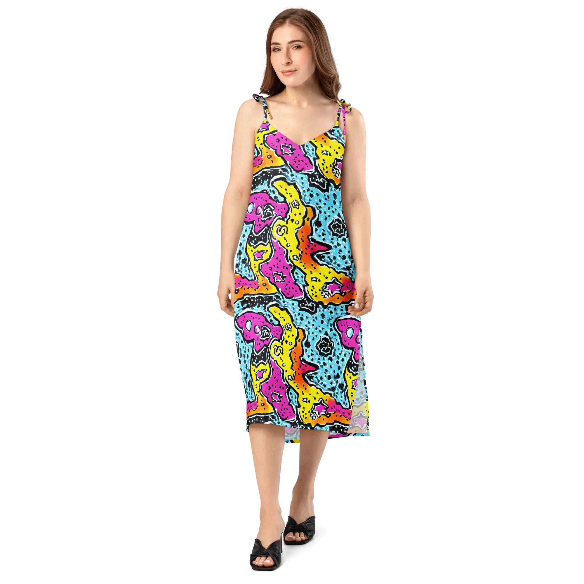 Acid Splash on Slip Dress — Front