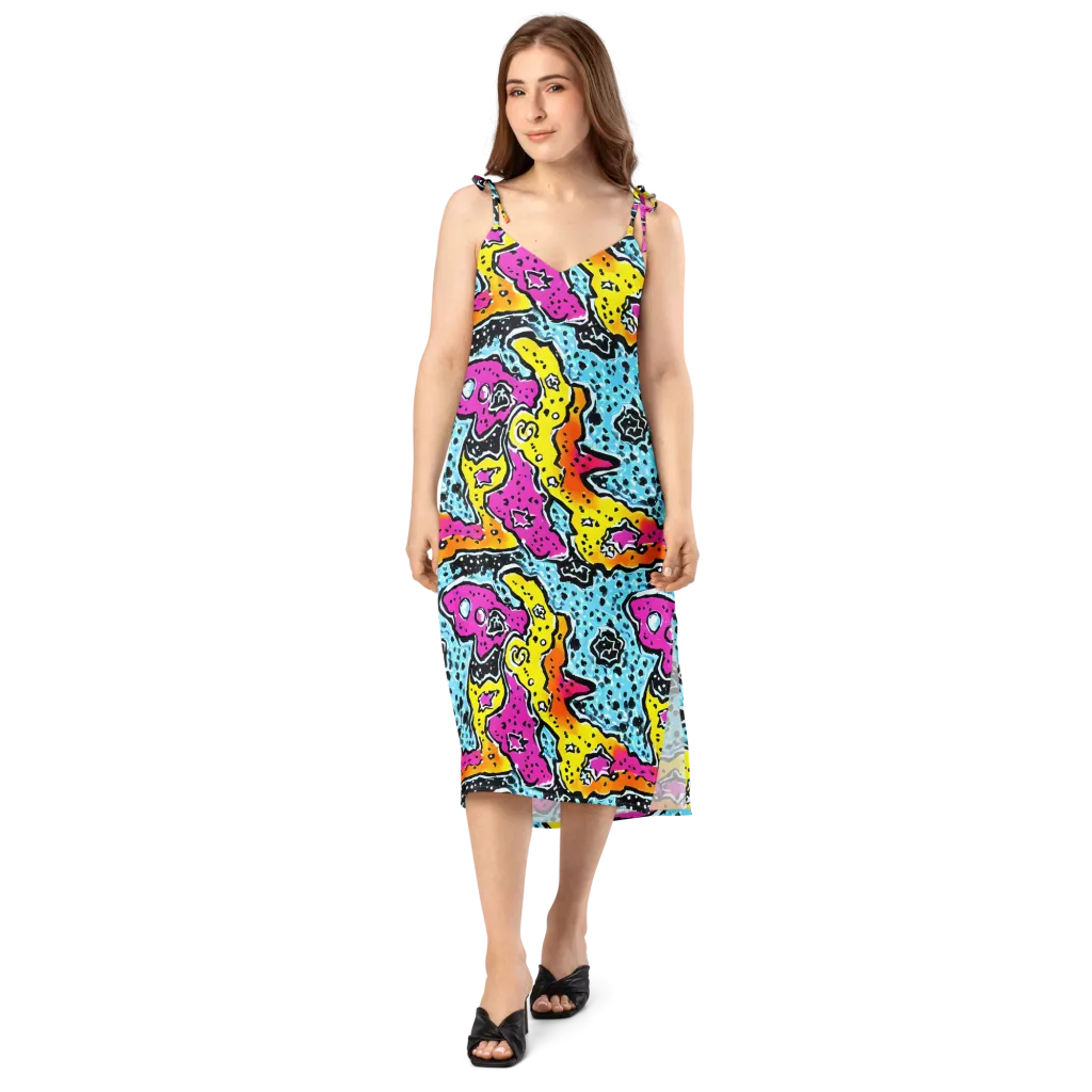 Acid Splash on Slip Dress — Front